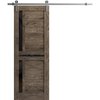 Sartodoors Sliding Closet Bi-fold Doors 48 x 96in, Sete 6933 Light Grey Oak W/ Frosted Glass, Sturdy Tracks SETE6933BF-OAK-4896